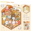 DIY 3D scene stickers for the Food Town: Four Fun Stores (Dessert house, Rice Noodle Shop, Pet Store, Izakaya)