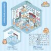 Dreamy Land DIY 3D Scene Stickers Four Cute pet Parks (Soft and adorable Rabbit Amusement Park, CAPYBARA Hot Spring, DODO Panda Tea House, Pony Lily Magic House)