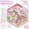 Mengchong dessert house DIY 3D scene stickers four delicious little worlds (Happy Candy House Kitten Bakery Taotao Fruit Shop Warm Bakery)