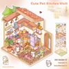 DIY 3D scene stickers for Cute Pet Town: Four Cute Pet Shops (Cute Pet Warm Kitchen, Cute Pet Coffee House, Bear Detective Agency, Hot Pot Shop)