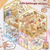 My room DIY 3D scene stickers four creative little worlds: (study corner time canteen MengMeng dressing room doll e-sports room)