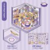 Dreamy Land DIY 3D Scene Stickers Four Cute pet Parks (Soft and adorable Rabbit Amusement Park, CAPYBARA Hot Spring, DODO Panda Tea House, Pony Lily Magic House)