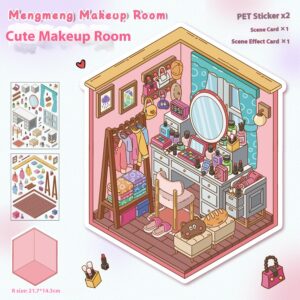 My room DIY 3D scene stickers four creative little worlds: (study corner time canteen MengMeng dressing room doll e-sports room)