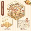 DIY 3D scene stickers for Plush Friends Town: Four Fairy tale Stores (Honey Pot Bear Bakery, Pink Rabbit Clothing Store, Kapipala Fast Food Restaurant, Cute Puppy Convenience Store)
