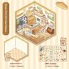 DIY 3D scene stickers for Plush Friends Town: Four Fairy tale Stores (Honey Pot Bear Bakery, Pink Rabbit Clothing Store, Kapipala Fast Food Restaurant, Cute Puppy Convenience Store)